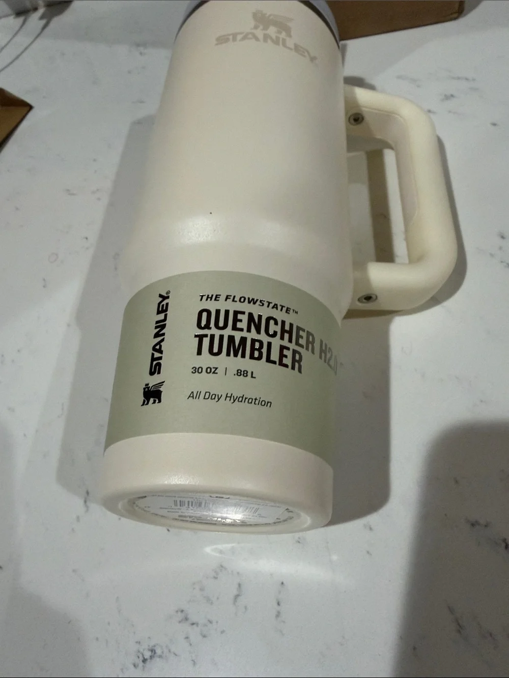 Stanley Cream Quencher Tumbler with Handle and Straw